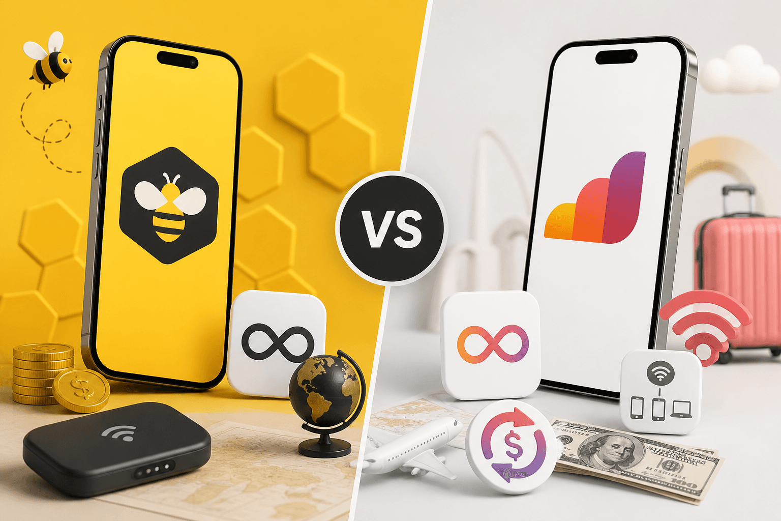 BeeSim vs Airalo: prices, unlimited rules, hotspot and refunds